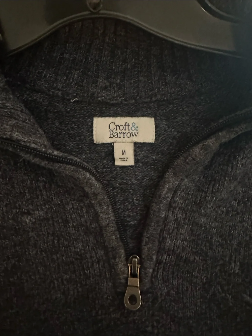 croft & barrow Men's Quarter-Zip Sweater - Charcoal Gray
